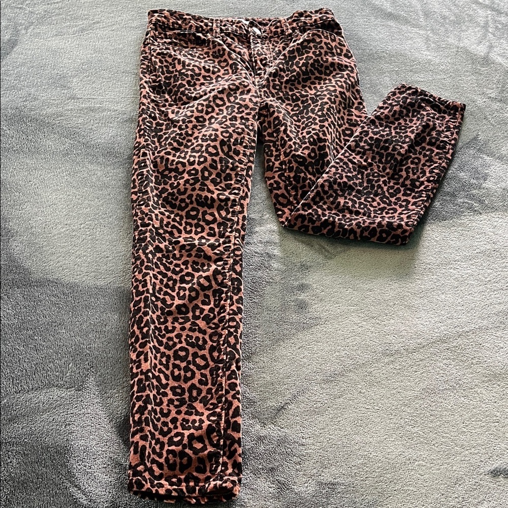 Leopard Print Pants soft corduroy new